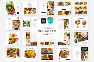 Food IG Templates vol.2 | PS & Canva
