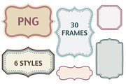 30 color frames in 6 styles - PNG, an Object Graphic by Wild Rose (Thumbnail 1 of 8)