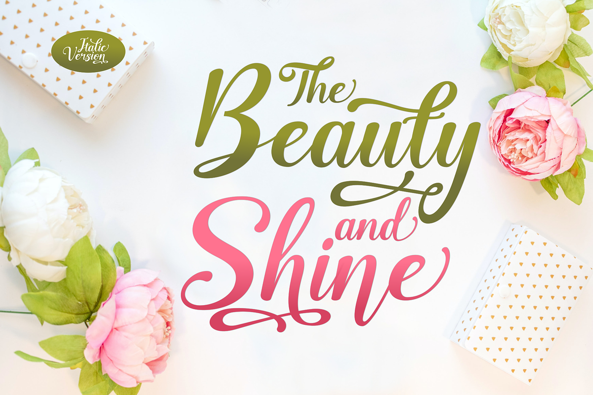 Beauty & Shine / Pretty Script, a Script Font by Java pep (Photo 2 of 15)