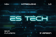 ES Tech Font (New), a Sans Serif Font by Akdesain (Thumbnail 1 of 2)