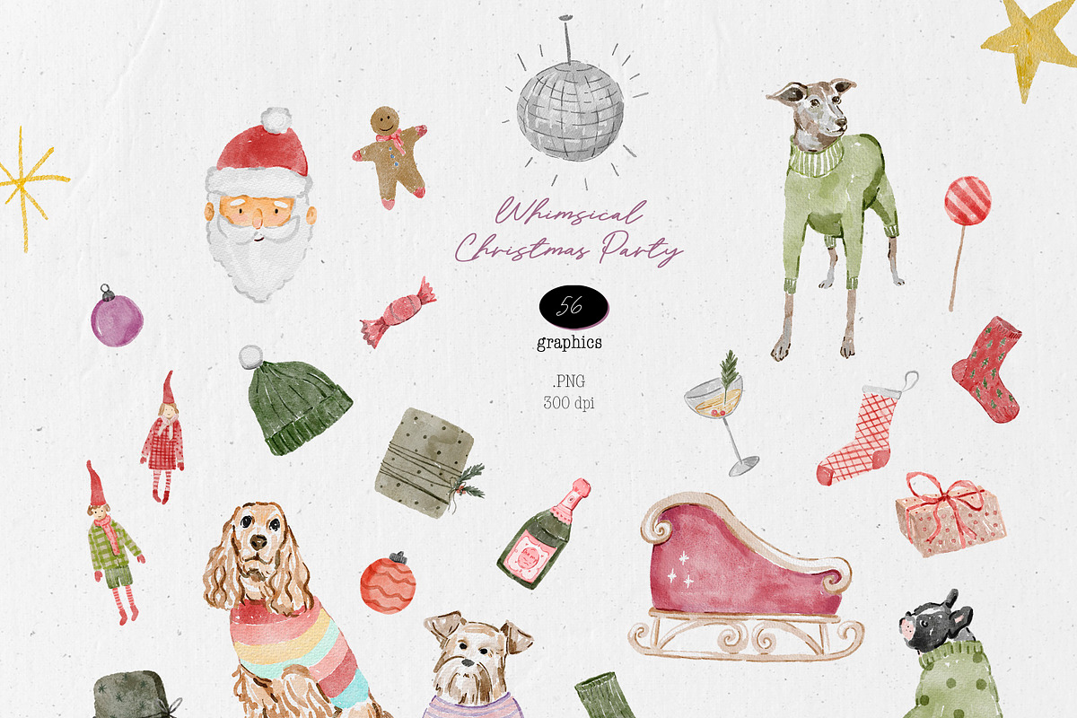 Whimsical Christmas Party, a Seasonal Illustration by Les Frolova (Photo 3 of 17)