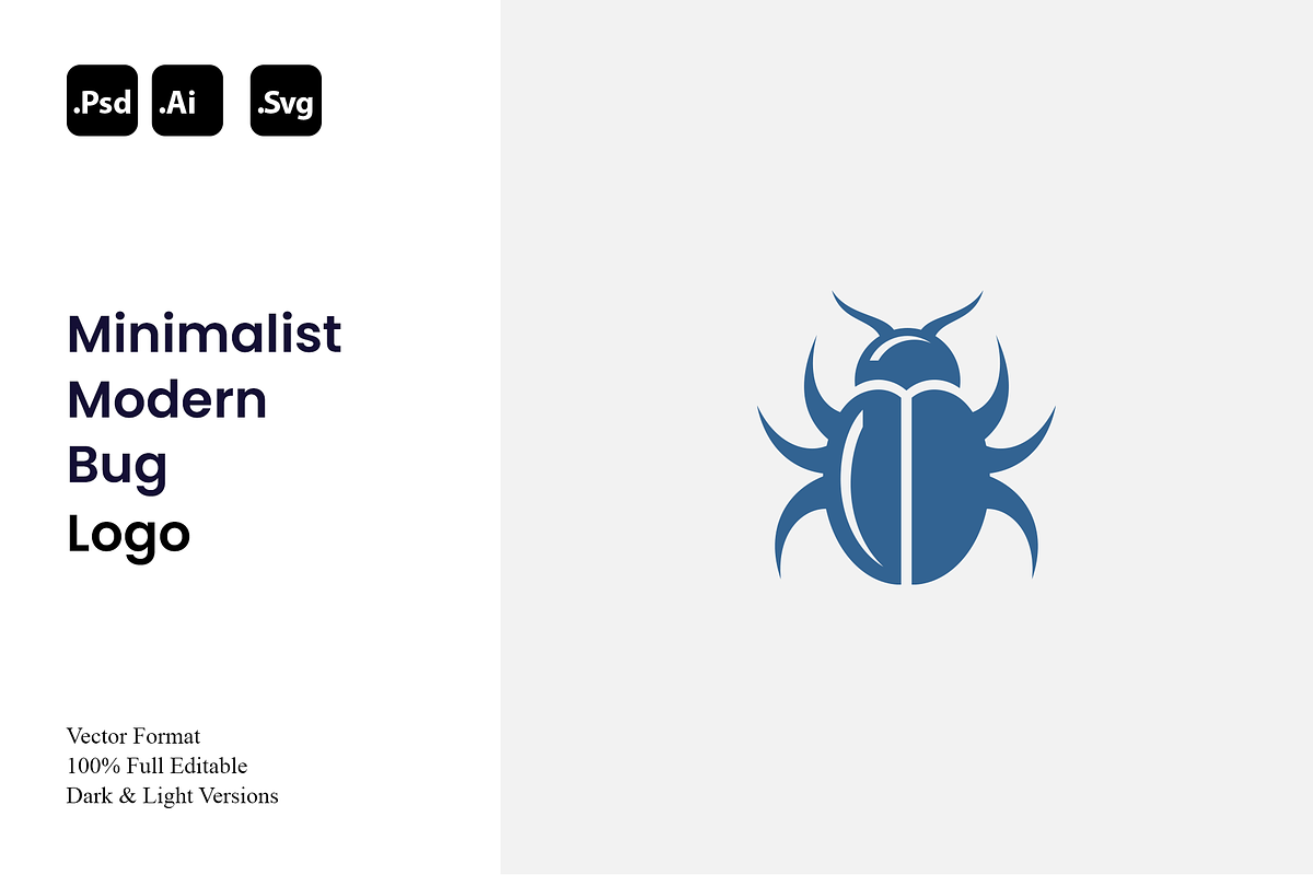 Minimalist Modern Bug Logo, a Branding & Logo Template by Luxury Logos (Photo 1 of 4)