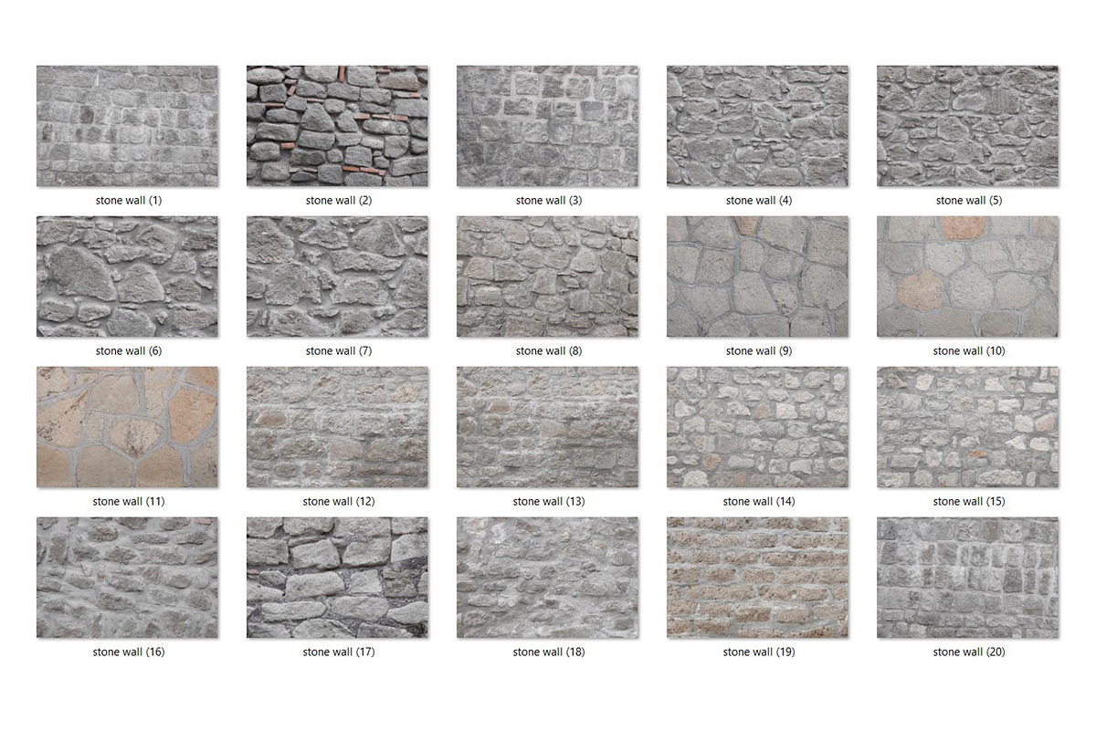 20 Stone Wall Textures, a Texture Graphic by CCPreset (Photo 2 of 2)