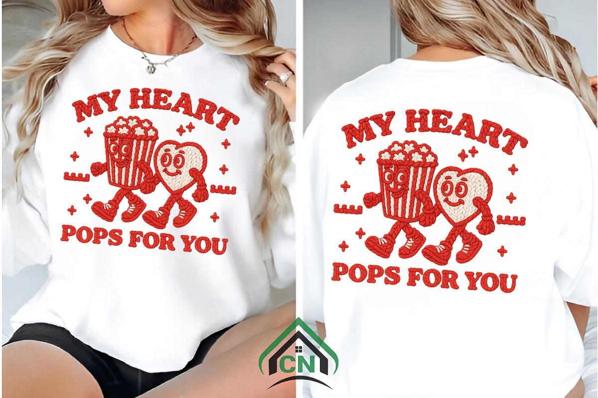 Knitted Popcorn & Heart Png, an Illustration by Craft Nest (Photo 3 of 7)