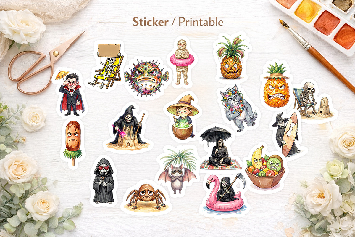 Sarcastic Tropical Goth Sublimation, an Illustration by Artnoy (Photo 7 of 8)