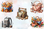 Summer Picnic Basket Clipart Bundle, an Illustration by SVGArt (Thumbnail 4 of 7)