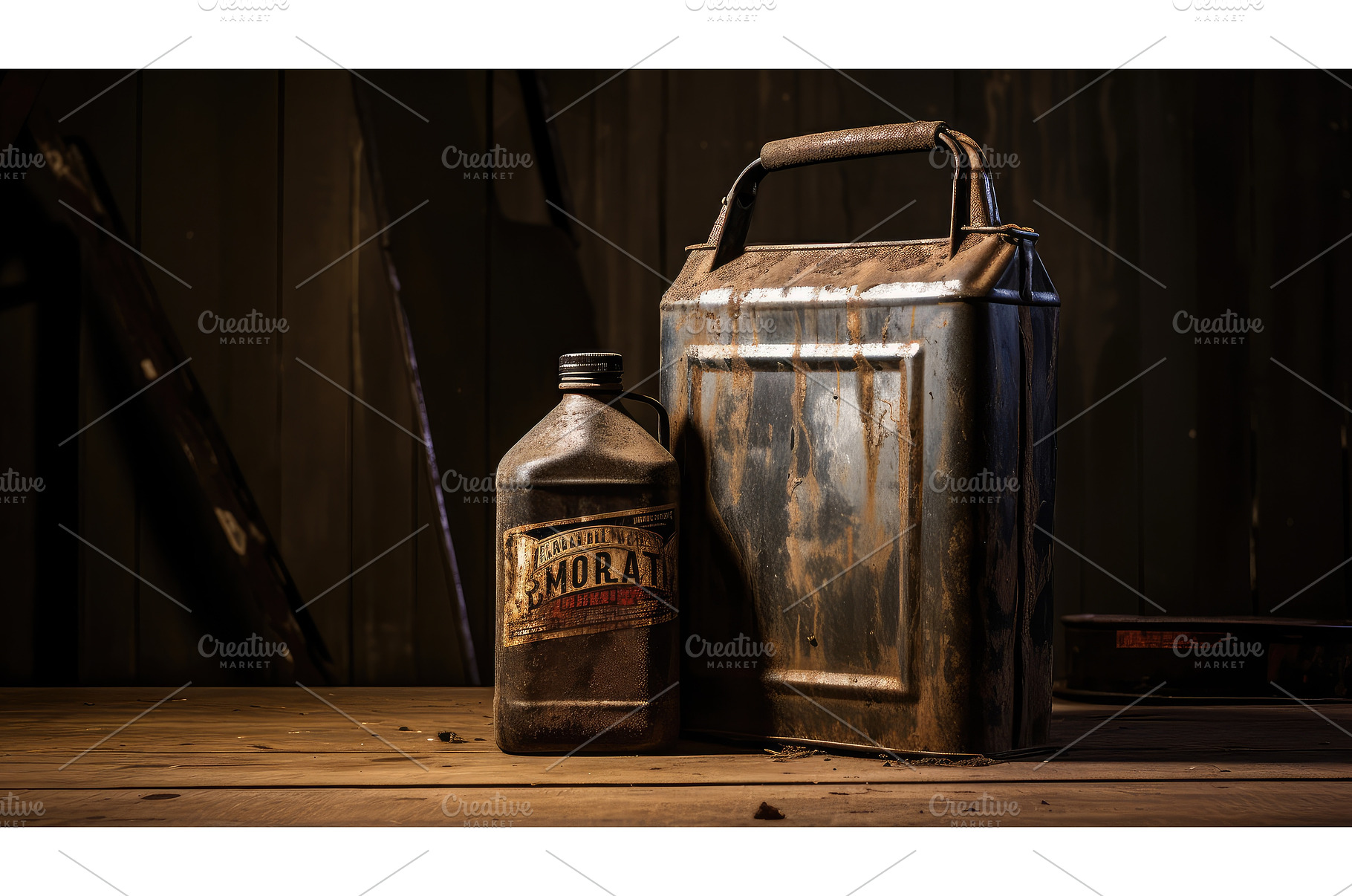wooden vintage oil can ai generated, a Background Photo by pikepicture