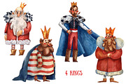 Old Fairy Tale - Watercolor Clip Art, an Animal Illustration by Mashamashastu (Thumbnail 5 of 16)