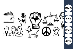 Social Justice Icon Svg Pack, an Illustration by designvectx