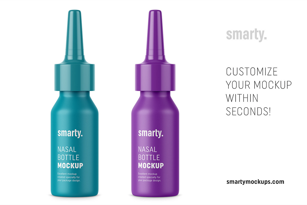 Plastic & metal nasal bottle mockups, a Packaging Mockup by Smarty Mockups (Photo 3 of 5)