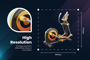 3D Gym & Fitness Icons