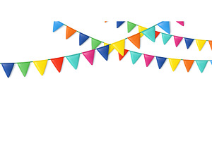 3D triangle flag party, an Object Illustration by ModVector