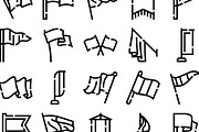 Flag outline icons set waving, an Object Graphic by pikepicture (Thumbnail 3 of 3)