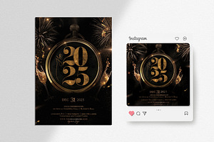 2025 Elegant New Year Flyers