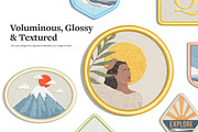 Embroidery Effect Patch Mockups Set, a Merchandise Mockup by rebrandy (Thumbnail 2 of 13)