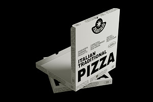 Open Pizza Box Mockup