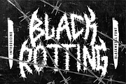 Black Rotting Spiked Darkmetal Font, a Blackletter Font by PutraCetol Studio (Thumbnail 1 of 5)