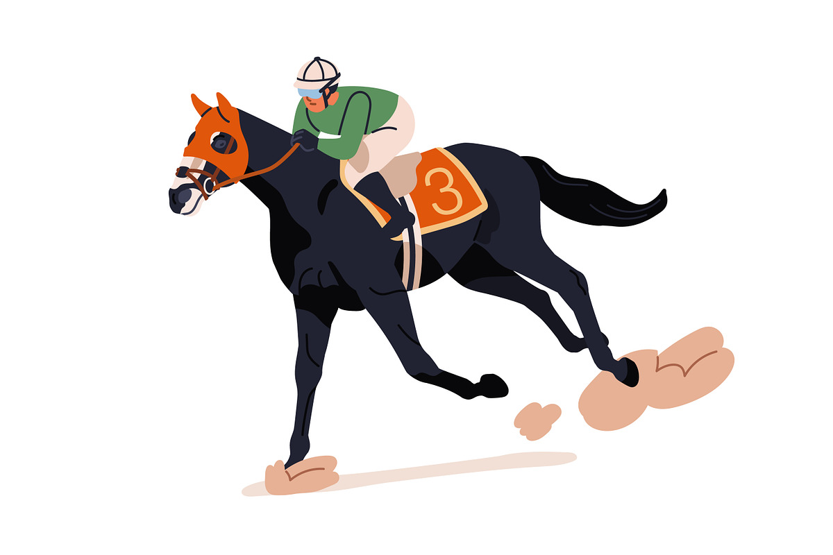 Jockeys riding race horses set, a Sport Illustration by Good Studio (Photo 4 of 8)