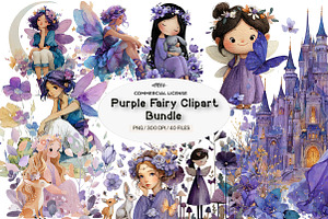 Purple Fairy Clipart, a Seasonal Illustration by CreationArt