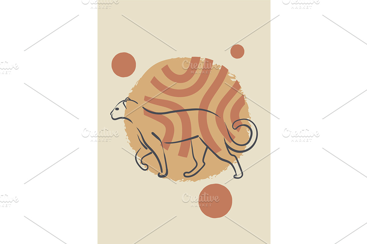 Boho Minimalist Wall Art Set, an Animal Illustration by NatalyN (Photo 3 of 4)