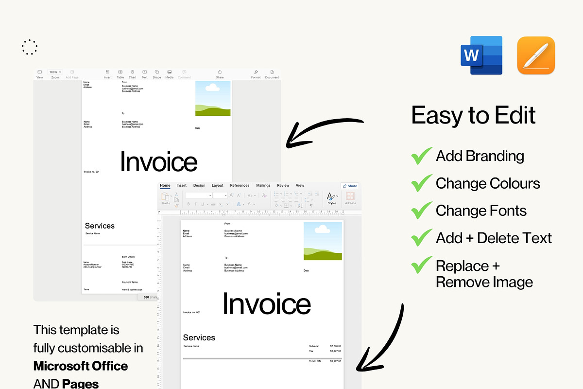 Invoice Template for Small Business, a Stationery Template by GLDN Studio (Photo 6 of 8)