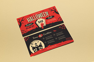 Flat Design Halloween Sale Voucher