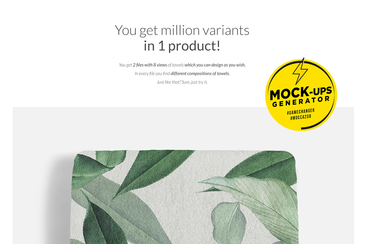 Bath Towels 8x Mock-ups, a Print Template by Mocca Mockups Store (Photo 4 of 7)