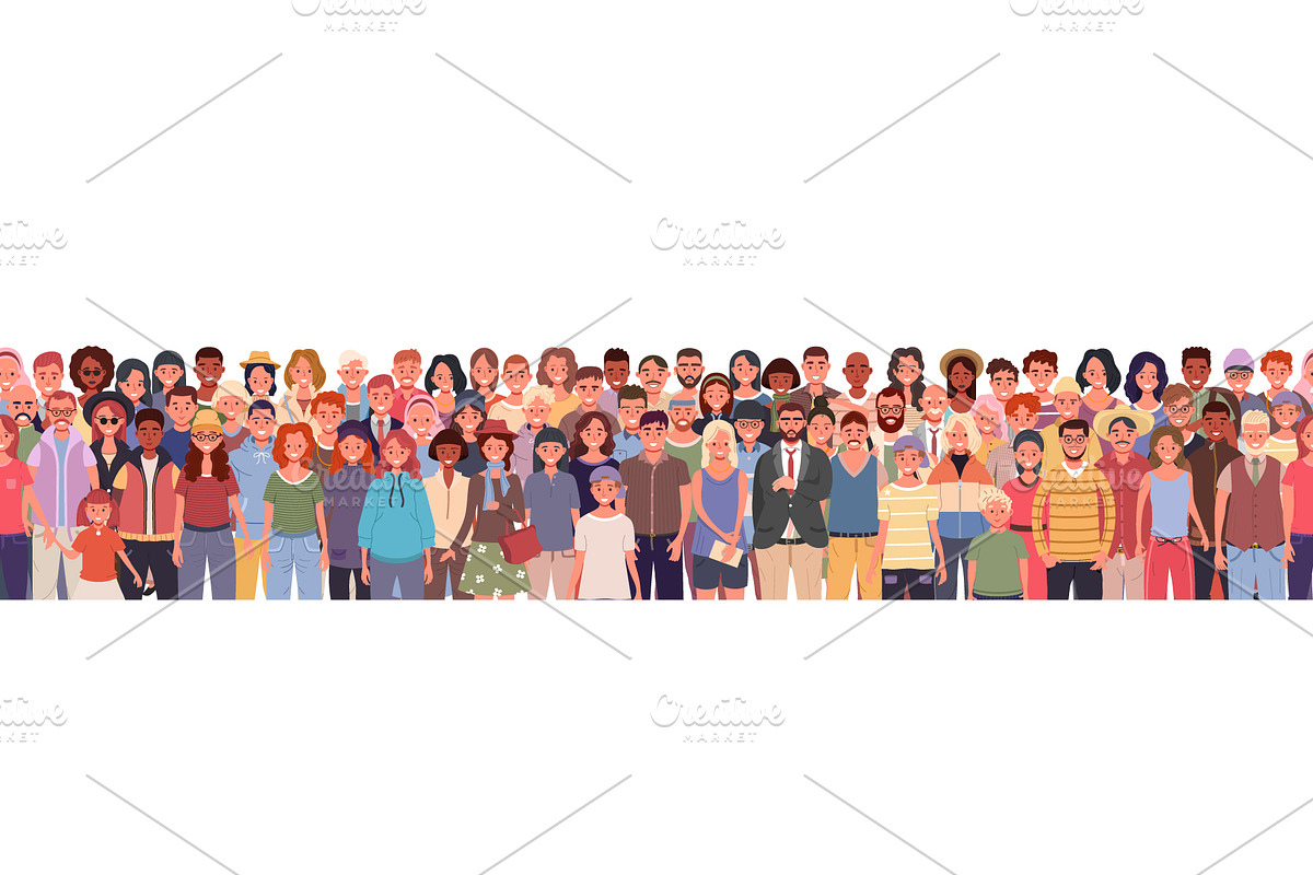Standing group of people pattern, a Person Illustration by Yayasya