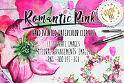 Watercolor clipart; Romantic wreath, an Illustration by Download Graphic Art (Thumbnail 1 of 8)