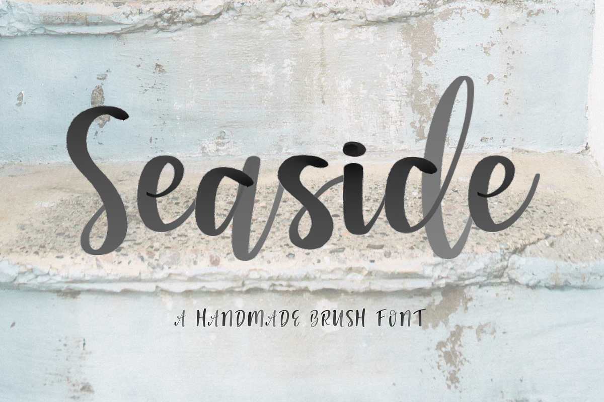Seaside Font + Watercolor SVG