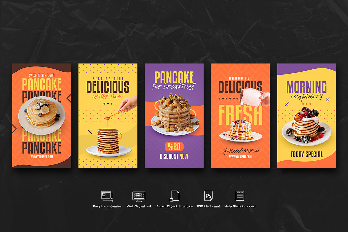 Food Instagram Story PSD Templates, a Social Media Template by Giraffe Design Studio (Photo 15 of 22)