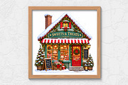 Winter Shop Buildings Clipart Bundle, an Object Graphic by FiveStarCrafting (Thumbnail 11 of 13)