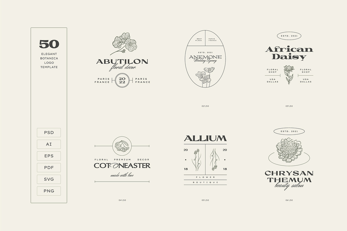 Elegant Botanica | Logo Kit, a Branding & Logo Template by KetteCreate (Photo 9 of 20)