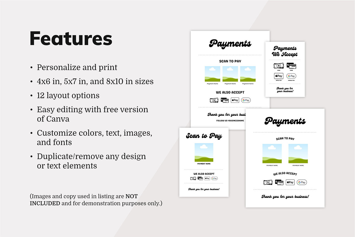 Canva Scan to Pay Signage Templates, a Marketing Template by Dandymark (Photo 3 of 7)