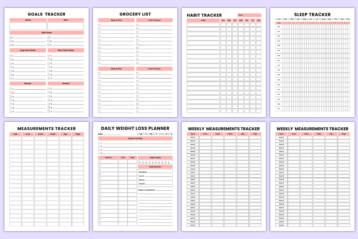 2026 Health & Fitness Journal Canva, a Stationery Template by Mustafiz (Photo 5 of 10)