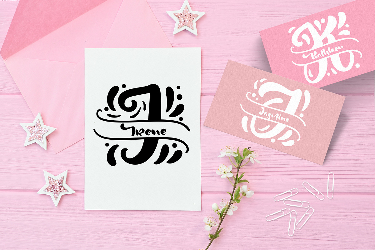 Split Letter Name Font preview 3