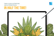 12 Leaf Affinity Stamp Brushes, a Brush Add-On by Riveros Illustration (Thumbnail 6 of 9)