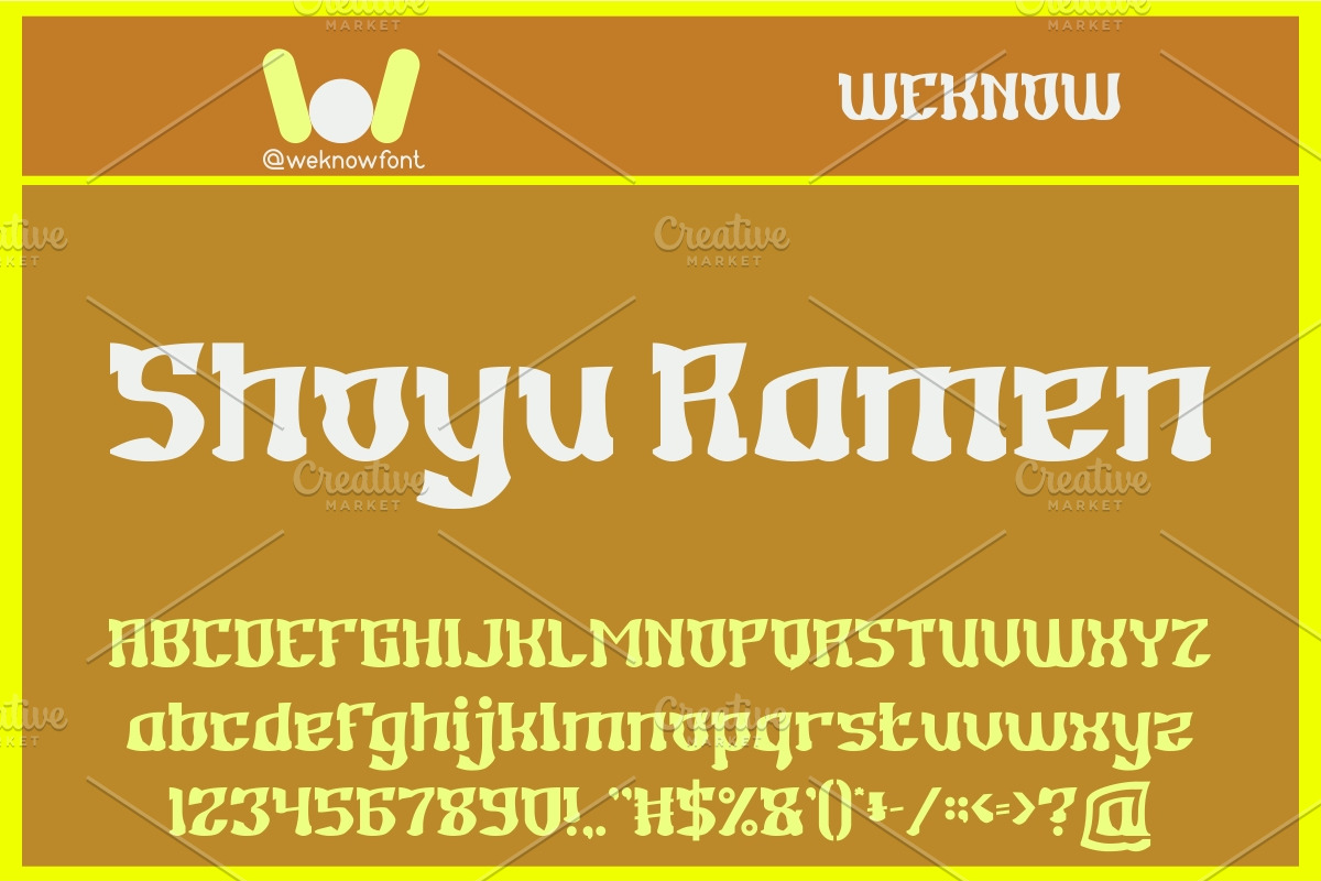 Japanese Foods font, a Font by weknow (Photo 3 of 5)