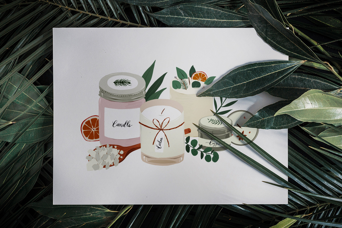Scented candles vector illustrations, a Decorative Illustration by Fave Brush (Photo 11 of 13)