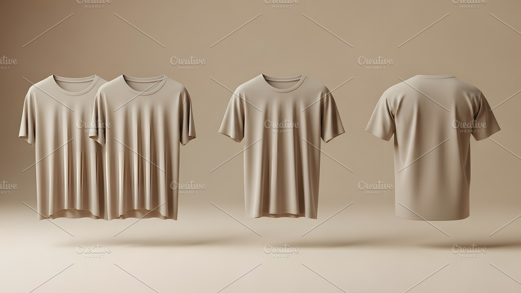 Beige Unisex T-Shirt Mockup, a Beauty & Fashion Photo by amjadjack