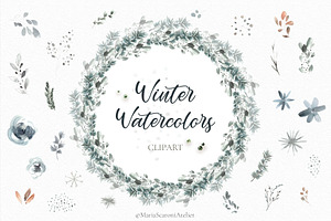Watercolor Christmas Clipart