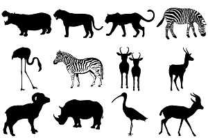 Wild/African Animal Silhouettes