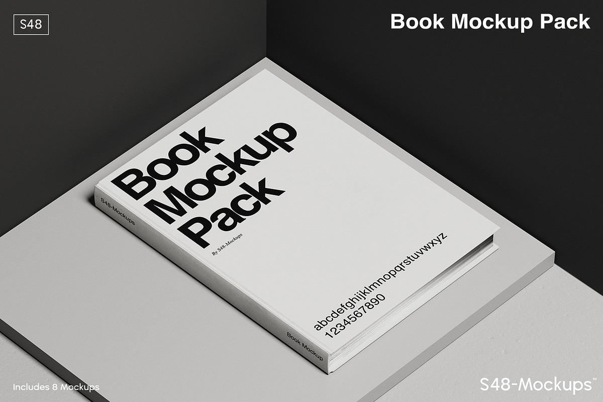 Mockup Pack - Minimal Book Covers, a Print Template by S48 Mockups (Photo 1 of 8)