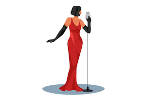 Female signer or woman performer, a Person Illustration by Elegant Solution
