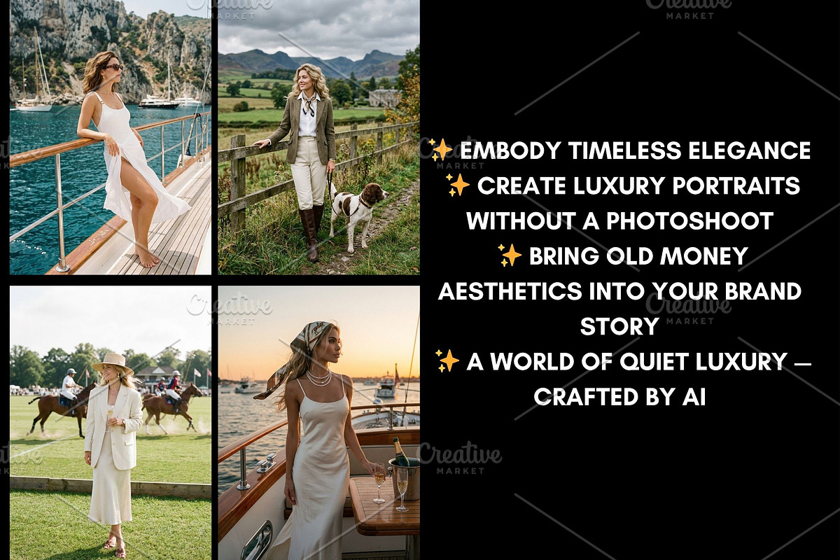 100 Old Money AI Photo Prompts, a Beauty & Fashion Photo by Selenique Studio (Photo 5 of 7)