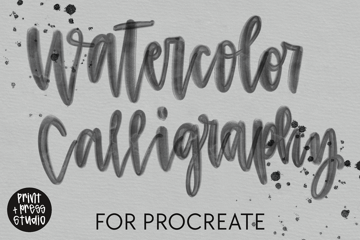 Watercolor Calligraphy Brush Set, a Brush Add-On by Avery Burke Creative (Photo 1 of 3)