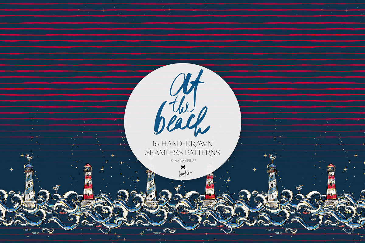 Vintage Beach Nautical Patterns, a Pattern Graphic by KaramfilaS (Photo 14 of 19)