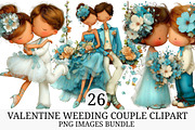 Valentine Weeding Couple Clipart, an Illustration by Craft Nest (Thumbnail 1 of 9)