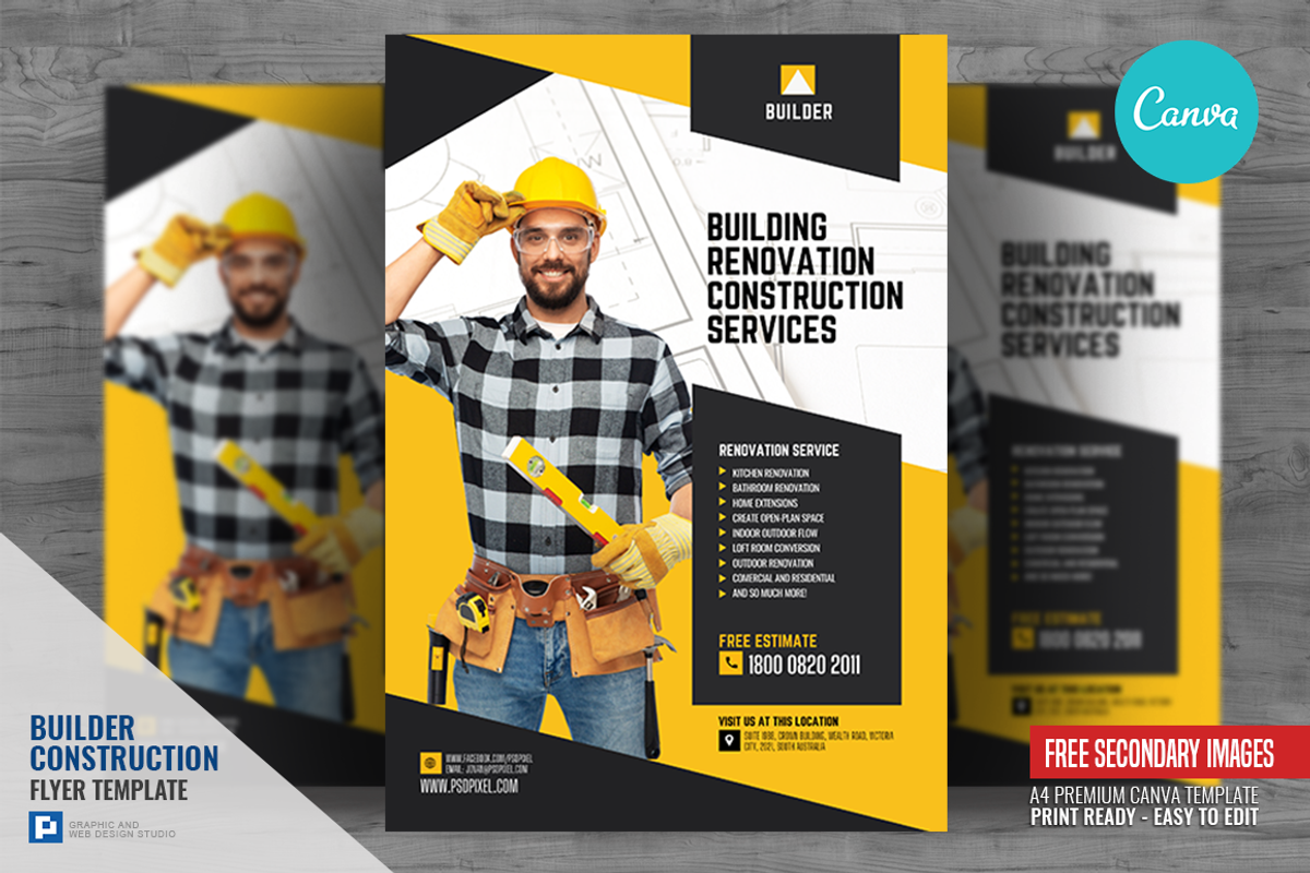 Builder Canva Flyer, a Flyer Template by PSDPixel (Photo 1 of 5)