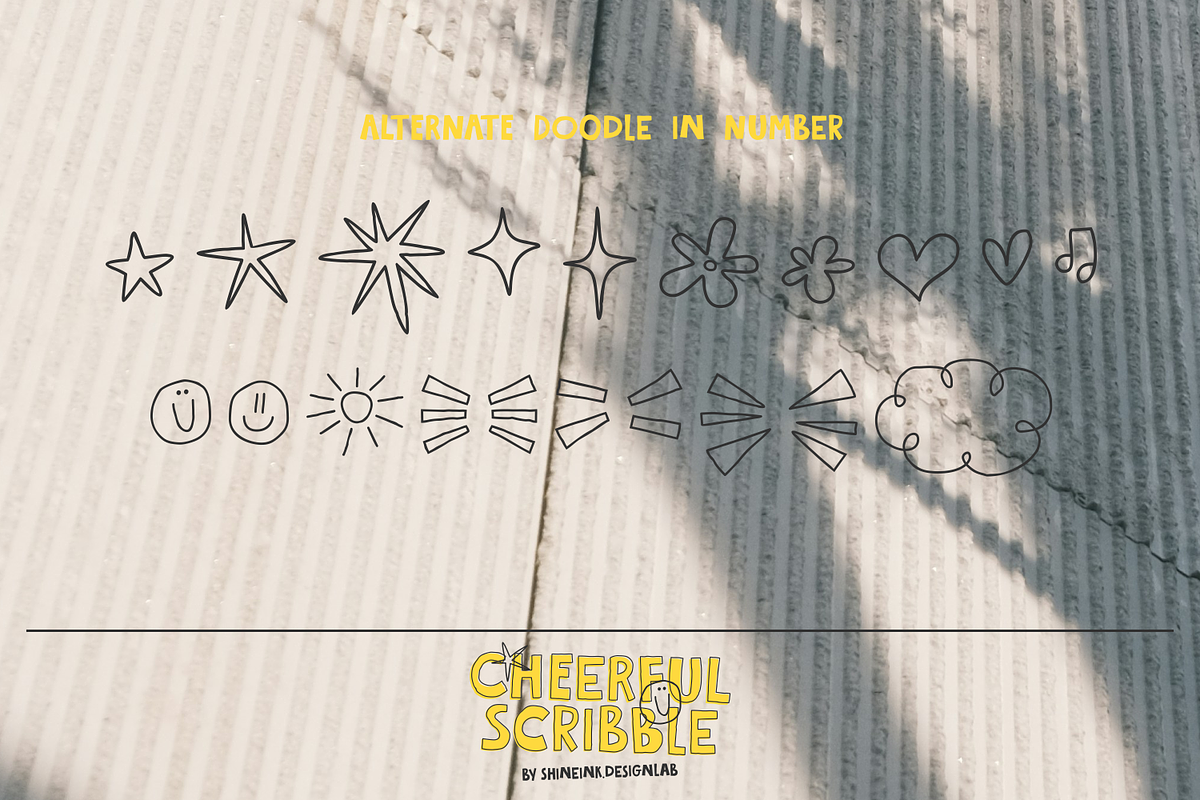Cheerful Scribble – Quirky Display, a Handwritten Font by shineink.designlab (Photo 12 of 12)